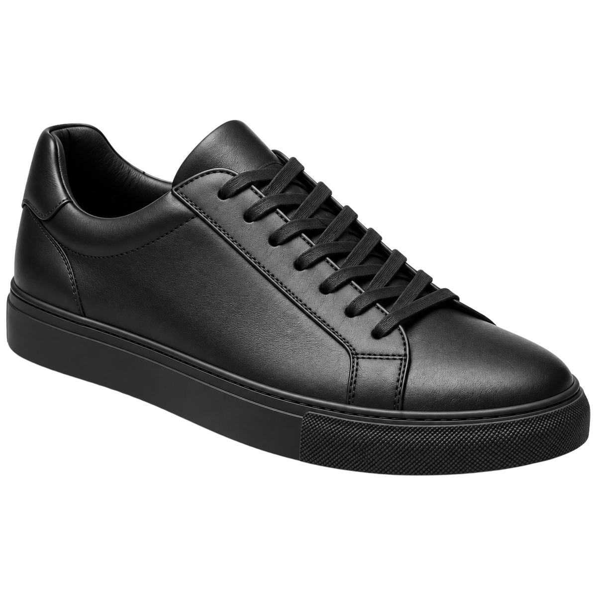 Premium Minimalist Leather Trainers – Classic Black | THORNVIQUE