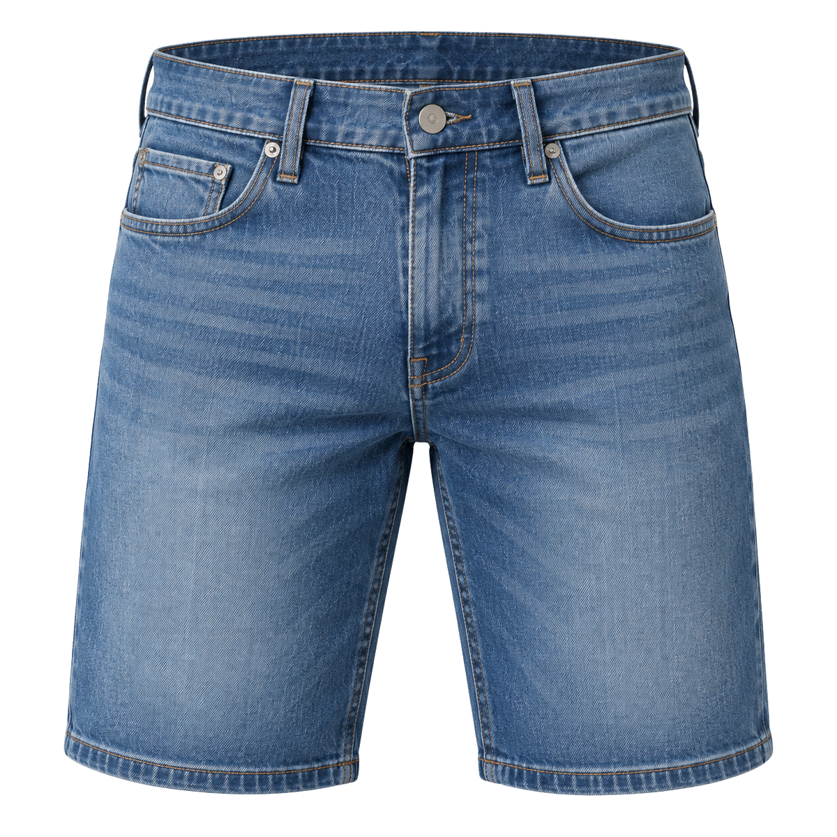 Premium Regular Fit Denim Shorts – Classic Mid Blue | THORNVIQUE